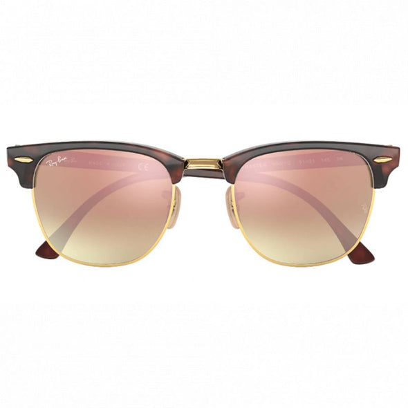 RAY BAN CLUBMASTER SHINY RED/HAVANA W/ COPPER FLASH GRADIE - 51