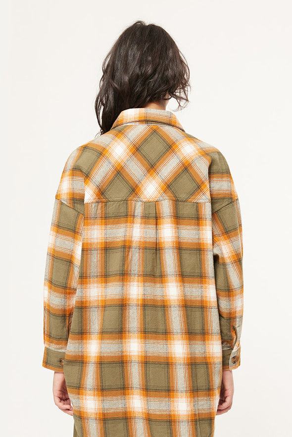 HUFFER 9 TO 5 CHECK SHACKET - OLIVE/CHALK