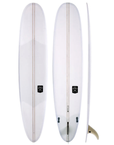 CREATIVE ARMY SURFBOARDS 9'1 FIVE SUGARS CLEAR DOUBLE STRINGER