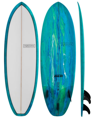 MODERN SURFBOARDS 5'8 HIGHLINE SEA TINT