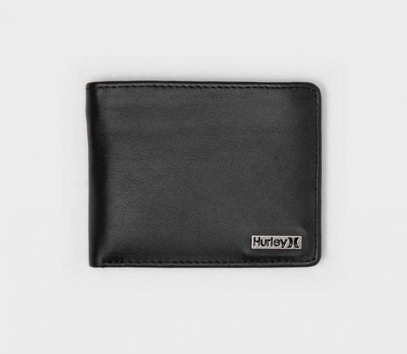 HURLEY ONE & ONLY LEATHER WALLET - BLACK