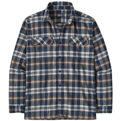 PATAGONIA M'S L/S ORGANIC COTTON MW FJORD FLANNEL SHIRT - FIELDS: NEW NAVY