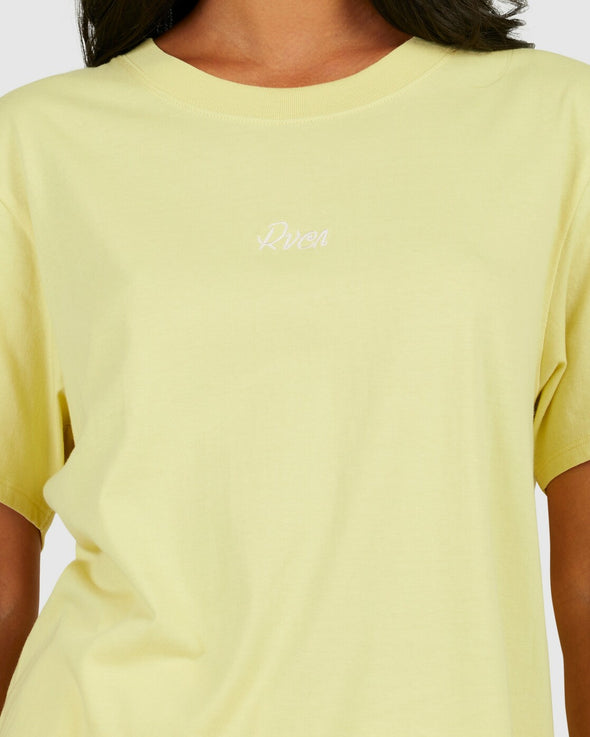 RVCA WITH LOVE EASY TEE - LEMON GRASS