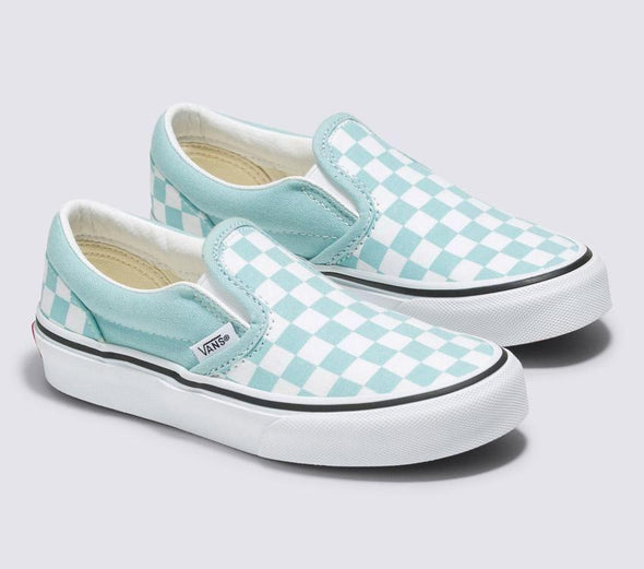 VANS CLASSIC SLIP ON COLOR THEORY CHECKERBOARD - CANAL BLUE